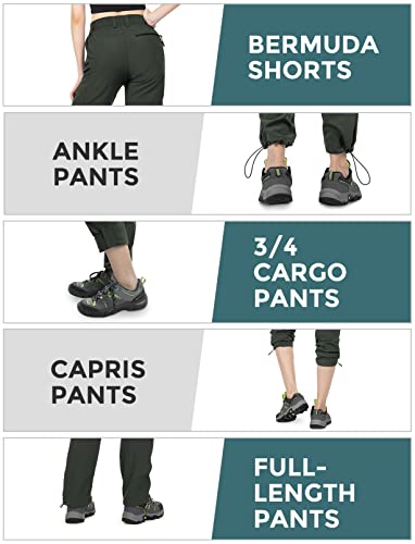 Women's Convertible Quick-Dry Hiking Pants - Green