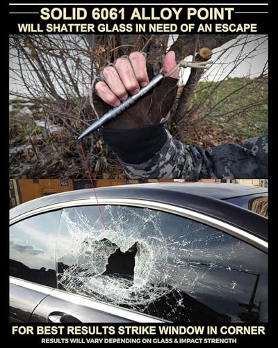 Tactical Pen Self Defense Weapon EDC Survival Tool, SWAT Military Police Gear Glass Breaker Kubaton, Drilled Cap for Lanyard or Keychain, 2nd Ink Refill & Gift Box Gray or Black 100% Quality Guarantee