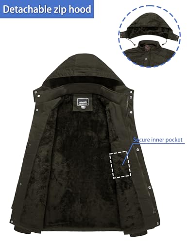 TACVASEN Men's Thermal Military Jacket with Pockets