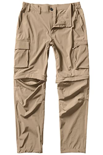 Men's Convertible Waterproof Hiking Pants - Khaki