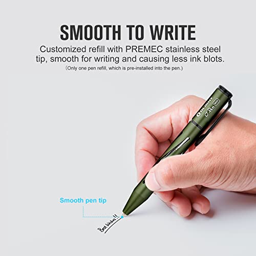 OLIGHT O'Pen Mini Ballpoint Pen, Replaceable EDC Black Ink Pens By Bolt Action for Office, Working, Writing, Construction Work, Special Gifts and etc (OD Green)