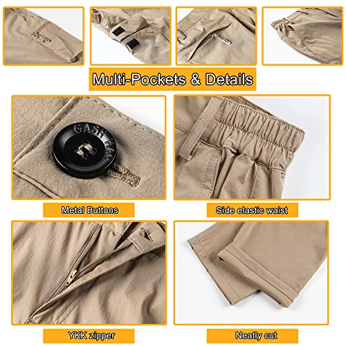 Men's Convertible Waterproof Hiking Pants - Khaki