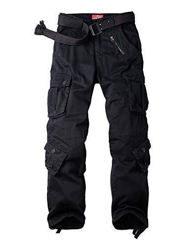 Women's Tactical Cargo Pants with Pockets - Black