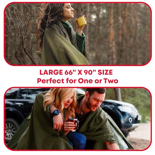 Olive Drab Fire Retardant Wool Survival Blanket