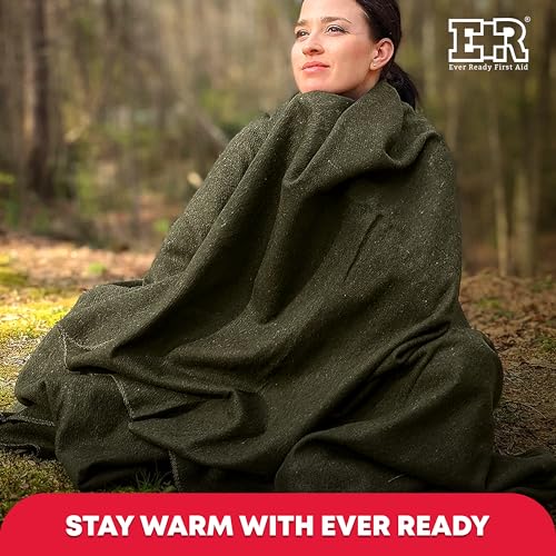 Olive Drab Fire Retardant Wool Survival Blanket