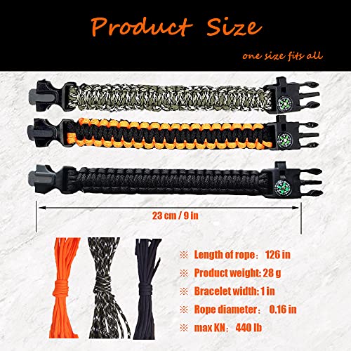 Multi-Function Paracord Survival Bracelet Set