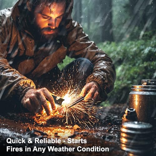 Survival Fire Starter Kit with Ferro Rod & Paracord