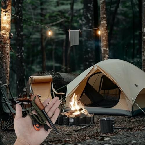 Handmade Wooden Handle Fire Starter Survival Tool