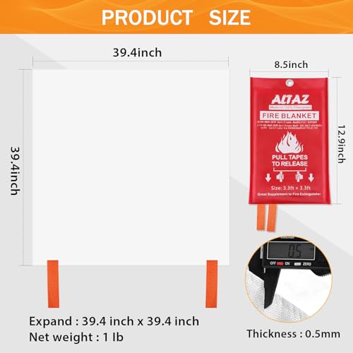 Fire Safety Blanket - 39.4" Fiberglass Protection