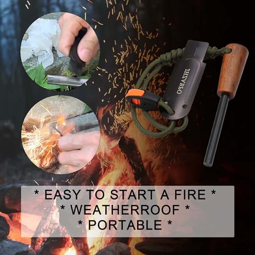 Compact Fire Starter Kit with Survival Whistle