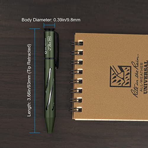 OLIGHT O'Pen Mini Ballpoint Pen, Replaceable EDC Black Ink Pens By Bolt Action for Office, Working, Writing, Construction Work, Special Gifts and etc (OD Green)