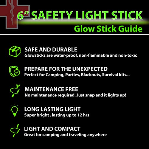 25 Bright Green Glow Sticks for Emergency Use