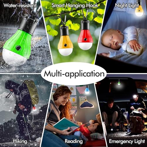 FLY2SKY 4-Pack Portable LED Camping Lanterns