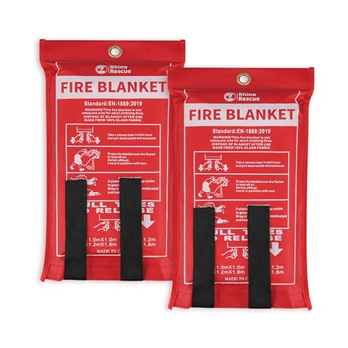 RHINO RESCUE Fire Blanket - 40" Fiberglass Protection