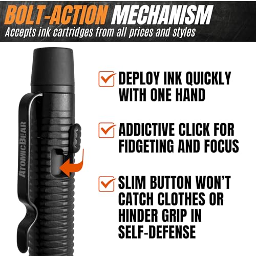 Stealth Pen Pro Tactical Pen for Self Defense - Enhanced Writing Survival Pen with Glass Breaker to Escape & Defend - Bonus Training to Protecting Yourself - Great Gift for Men