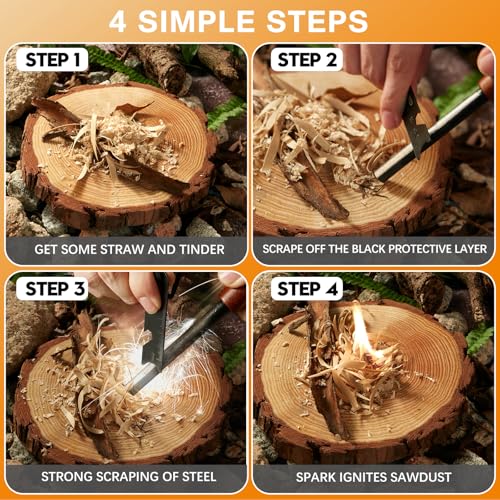 Handmade Fire Starter Kit with Wooden Handle