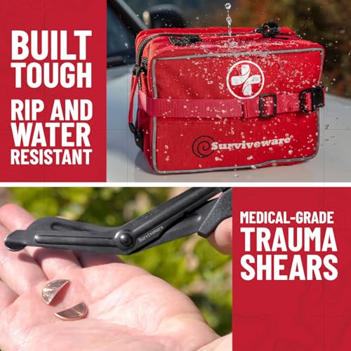 Surviveware Premium First Aid Kit - Large Red