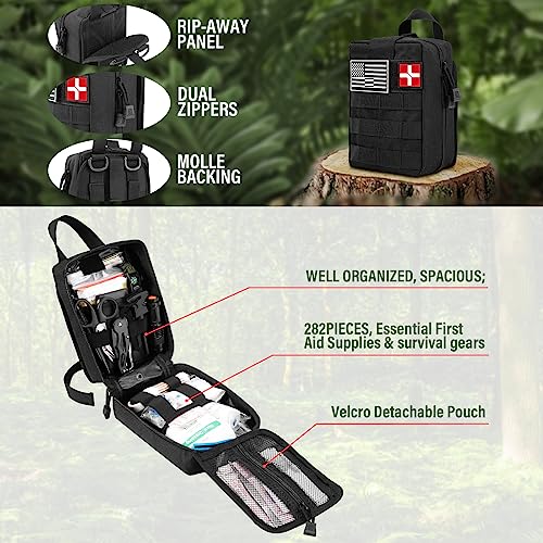 Emergency Survival First Aid Kit - 282PCS Pouch