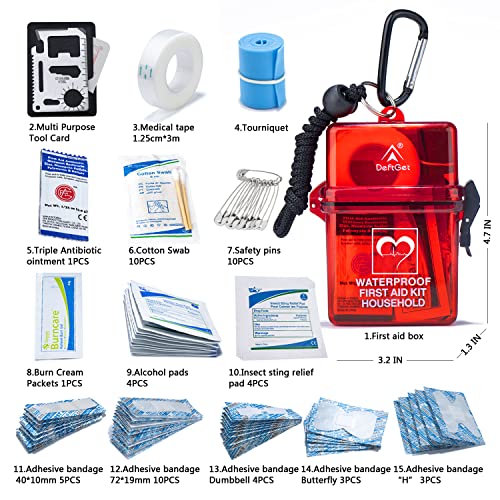 DEFTGET Waterproof Mini First Aid Survival Kit