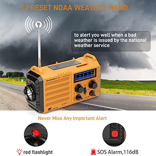 Portable Emergency Radio with NOAA Alert & Flashlight
