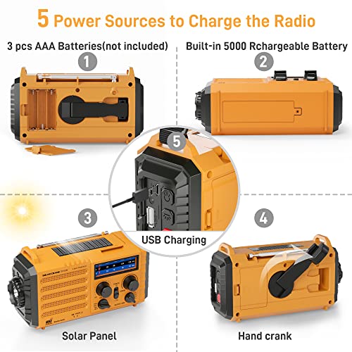 Portable Emergency Radio with NOAA Alert & Flashlight