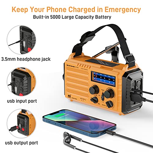Portable Emergency Radio with NOAA Alert & Flashlight