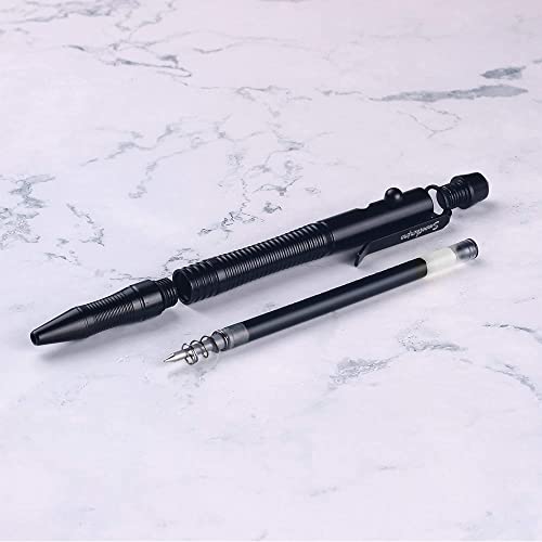 SMOOTHERPRO Bolt Action Pen Compatible with Pilot G2 Refill Durable Stainless Steel Clip for EDC Use Signature in Office School Color Black (TG205)