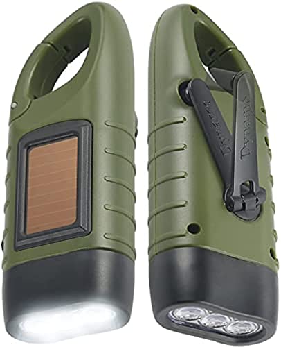 Simpeak Solar-Powered Hand Crank Flashlight 2-Pack