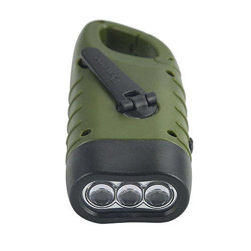 Simpeak Solar-Powered Hand Crank Flashlight 2-Pack
