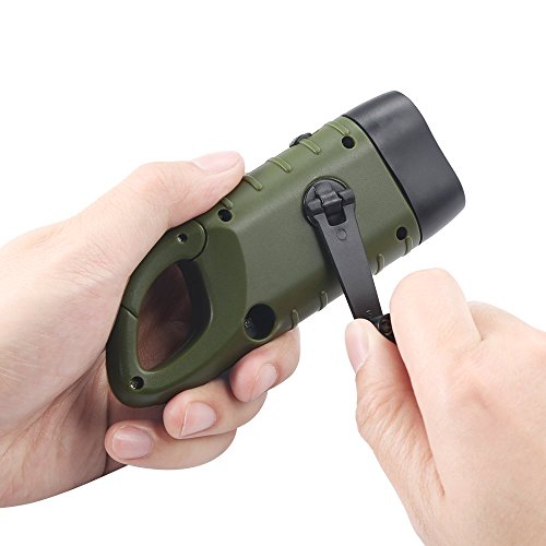 Simpeak Solar-Powered Hand Crank Flashlight 2-Pack
