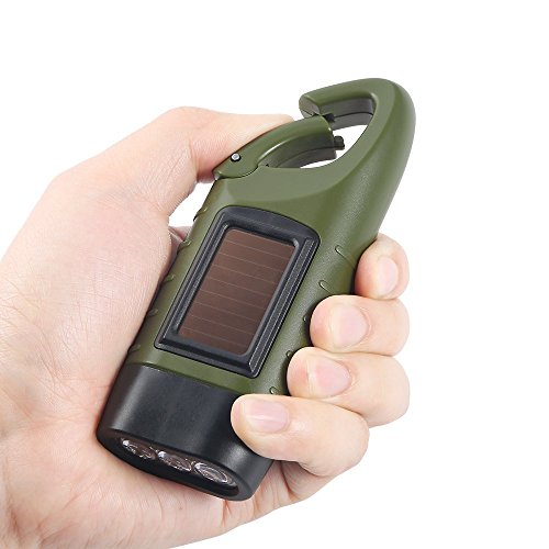 Simpeak Solar-Powered Hand Crank Flashlight 2-Pack