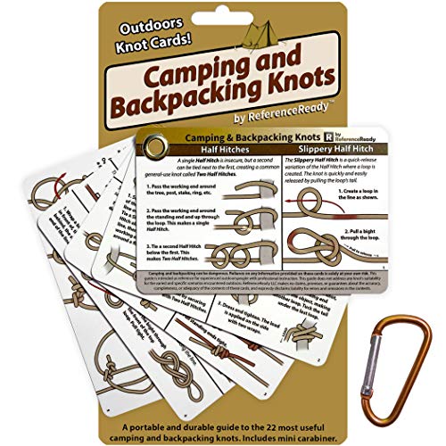 Outdoor Knot Tying Cards with Mini Carabiner