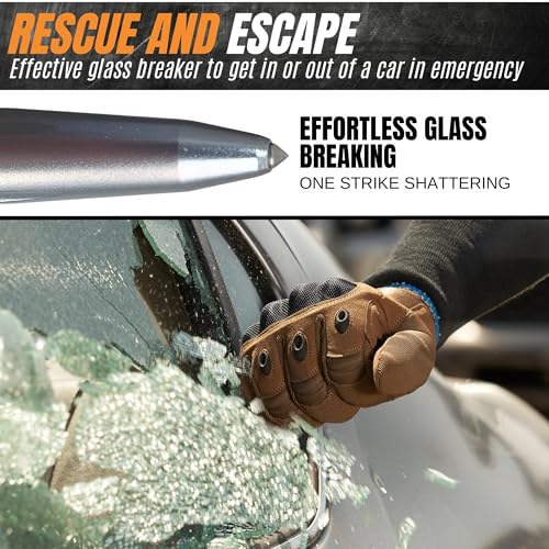 Self Defense Tactical EDC Pen, Car Window Glass Breaker, Emergency & Survival Military Pens For All Weather With 2 Ink cartridges, Cool Gadget for Men and Women