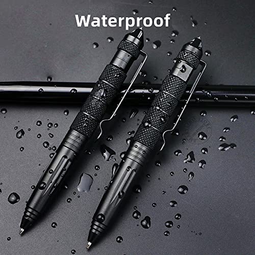 RUISHYY 2 Pack Military Tactical Pens with 8 Black Refills, Emergency Self Defense & Glass Breaker Pen, Multi-Functional Survival Tac Pens Gifts for Men Dad Husband Him
