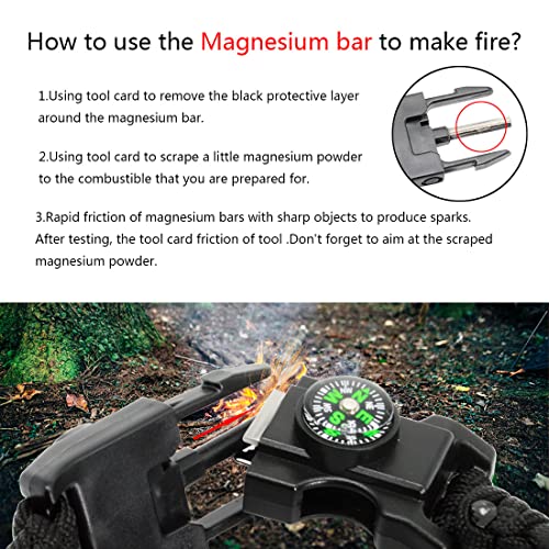 20-in-1 Paracord Survival Bracelet with LED Light