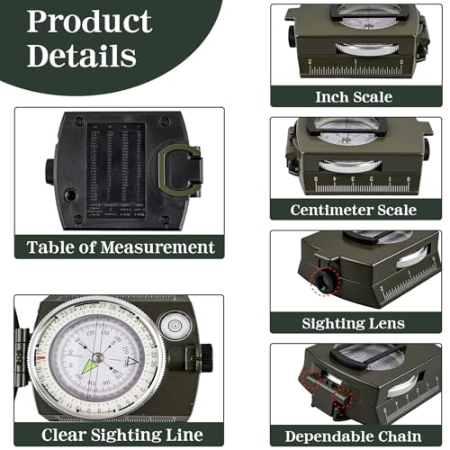Pocket-Sized Waterproof Tactical Hiking Compass
