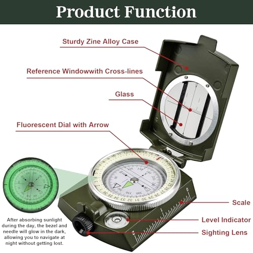 Pocket-Sized Waterproof Tactical Hiking Compass