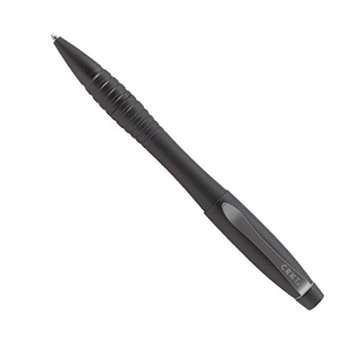 CRKT Williams Tactical Pen: Low Profile, EDC Self Defense Survival Pen Made of Black Anodized Aluminum with Pressurized Ink Cartridge and Pocket Clip TPENWK