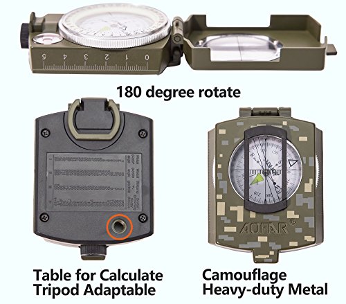 AOFAR Lensatic Military Compass for Outdoor Navigation