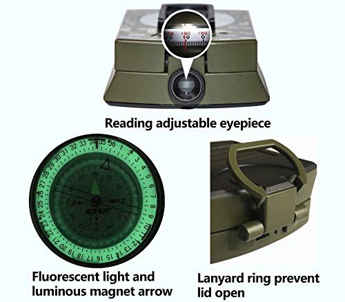 AOFAR Lensatic Military Compass for Outdoor Navigation