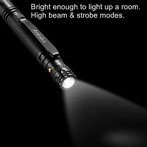 The Most Loaded 7-in-1 Tactical Pen: Solves Others Weaknesses, Self Defense Tip + Flashlight + Ballpoint + Stylus + Bottle Opener + Screw Driver + Hexagonal Wrench, 5 Inks + 9 Batteries + Gift Box