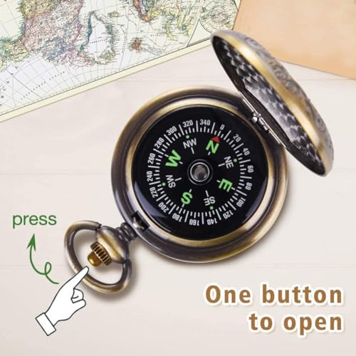 Retro Waterproof Pocket Compass for Outdoor Adventures