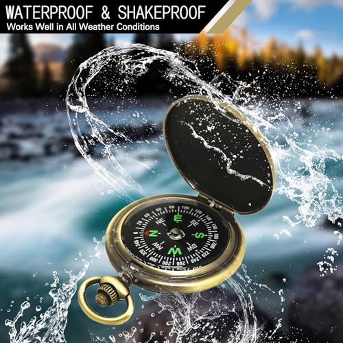 Retro Waterproof Pocket Compass for Outdoor Adventures