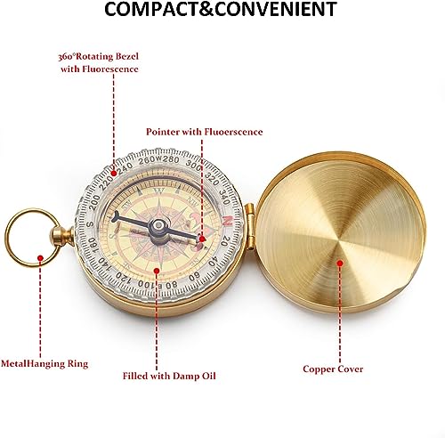 Metal Pocket Compass for Camping and Outdoor Navigation