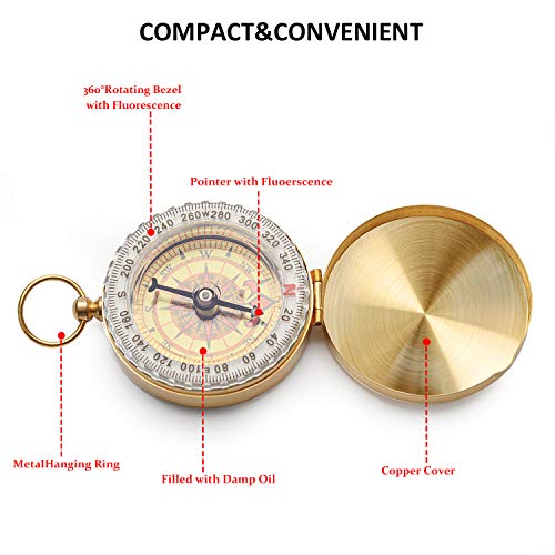 Dual Metal Pocket Compass for Hiking and Camping