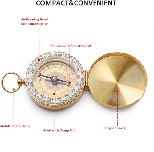 Metal Pocket Compass for Camping and Navigation