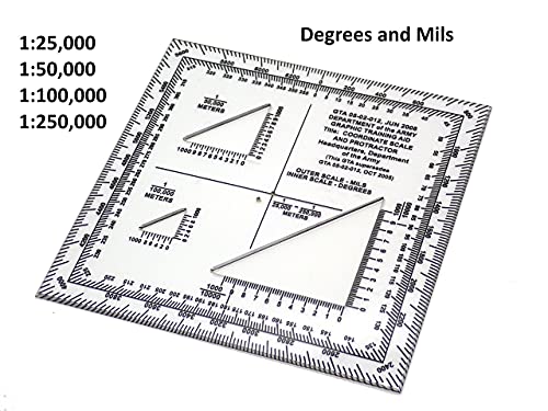 Precision Navigation Protractor and Coordinate Scale