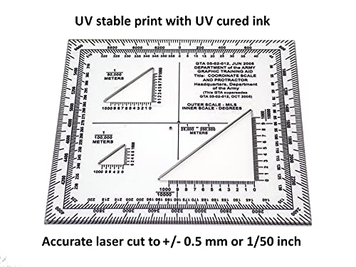 Precision Navigation Protractor and Coordinate Scale