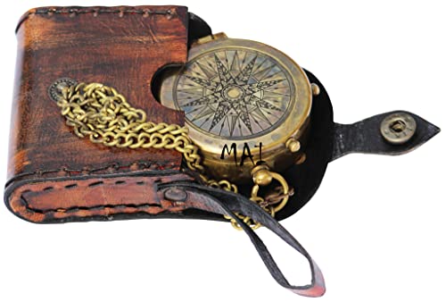 Antique Engraved Camping Pocket Compass for Navigation