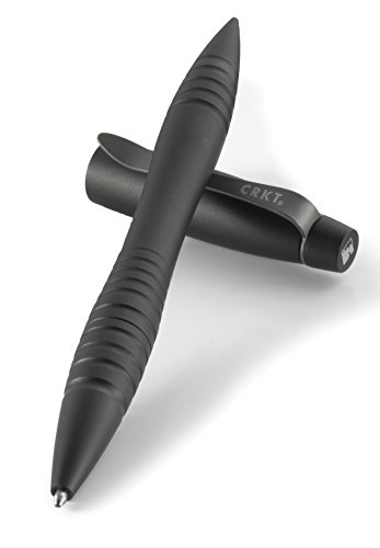 CRKT Williams Tactical Pen: Low Profile, EDC Self Defense Survival Pen Made of Black Anodized Aluminum with Pressurized Ink Cartridge and Pocket Clip TPENWK